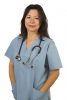 Attractive Hispanic Doctor or Nurse Isolated on a White Background.