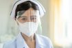 Portrait of Asian nurse in protect face shield